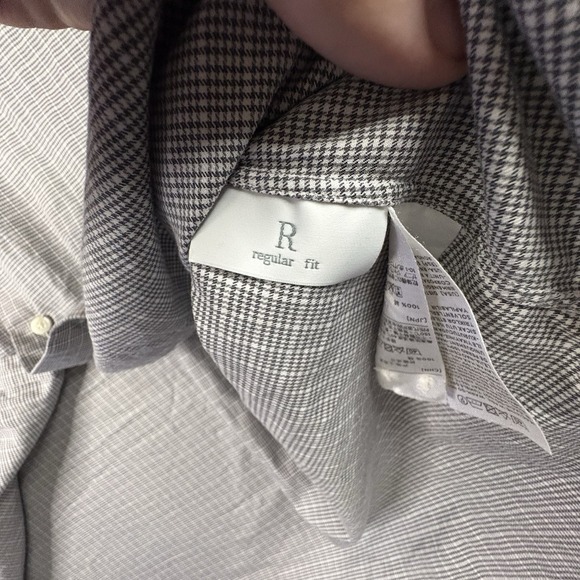 Ermenegildo Zegna Men's 2XL Dress Shirt Gingham Gray Regular Fit LS SEE DESCRIPT - Picture 10 of 16